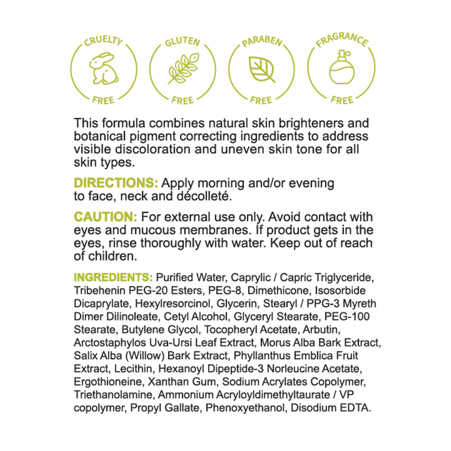 Ingredients in REPLENIX Pigment Correcting Brightening Cream | Discoloration | Medical Grade Skincare