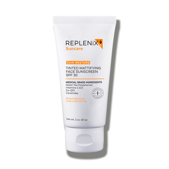 Image of REPLENIX Tinted Mattifying Face Sunscreen SPF 30 | Suncare | Medical Grade Skincare 