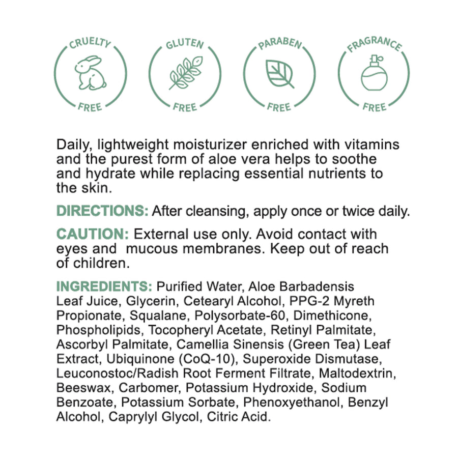 Ingredients in REPLENIX Lightweight Multivitamin Moisturizer | Sensitive | Medical Grade Skincare